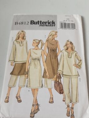 Butterick Women’s Cream & Brown Tunic Dress Pattern B4812